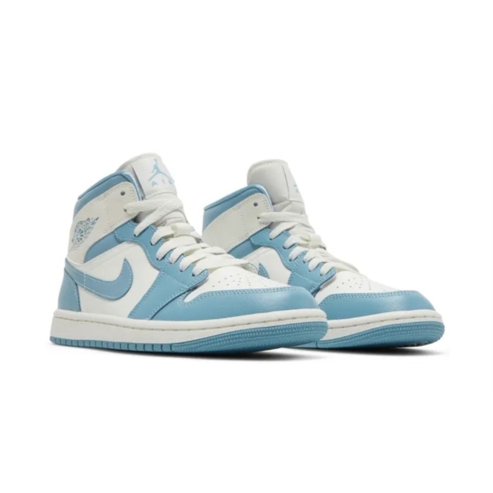 Nike Air Jordan 1 Mid Wmns Worn Blue Sail UNC BQ6472-141 Size 10.5W/ 9M NIB